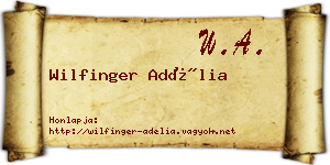 Wilfinger Adélia névjegykártya